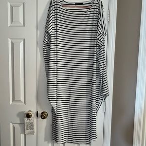 Striped Women’s Round Neck Maki Kaftan Cover Up Dress 2xl